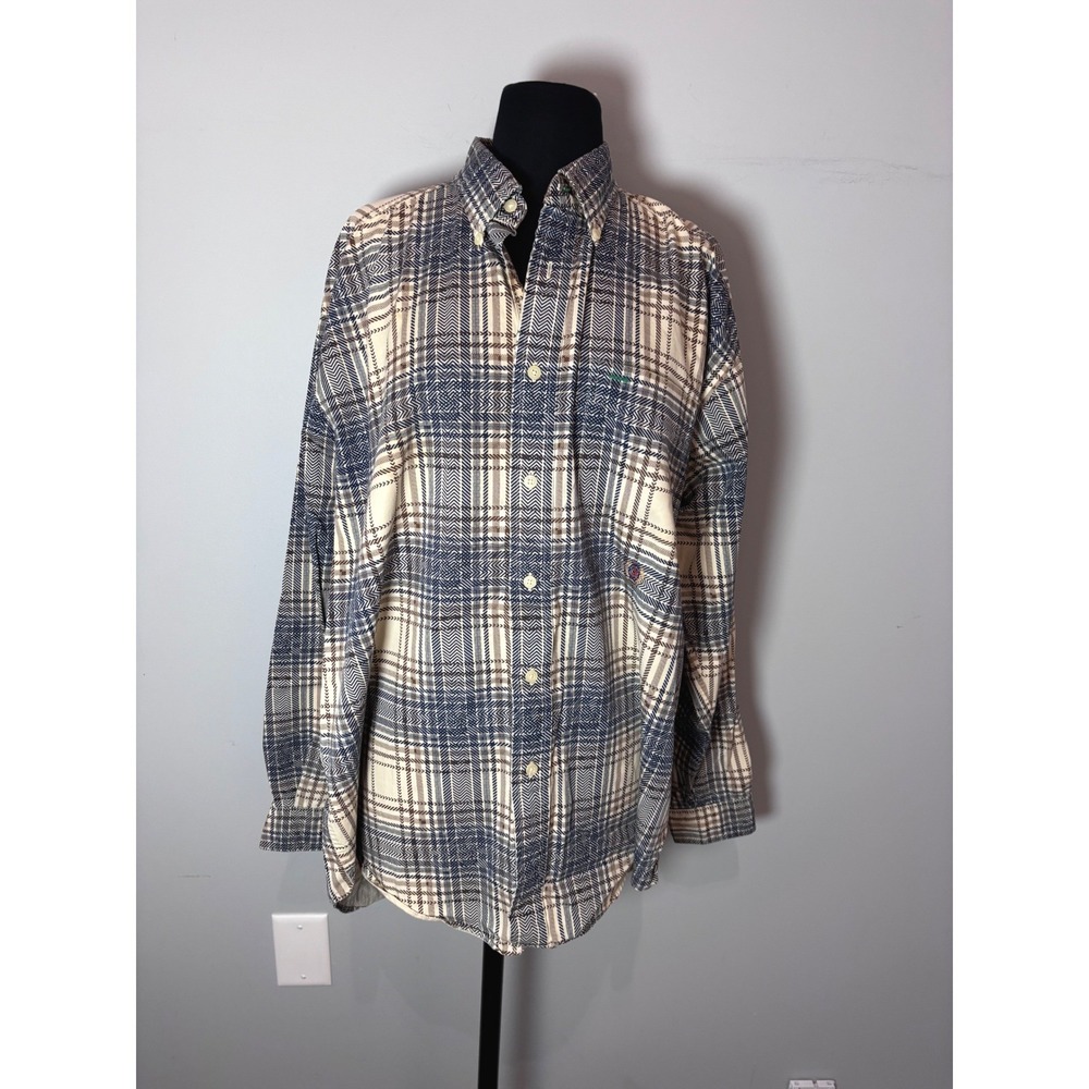 Tommy‎ Hilfiger VINTAGE Men's Plaid Button Down Shirt Long Sleeve Size M